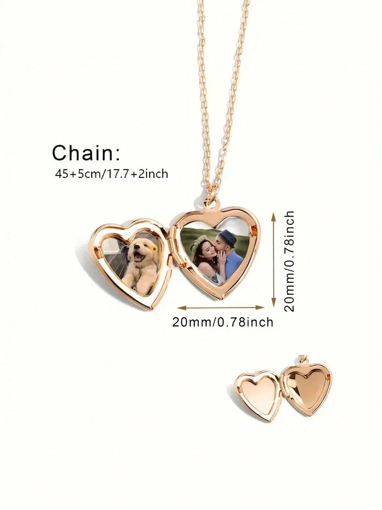 Custom Heart Photo Locket Necklace
